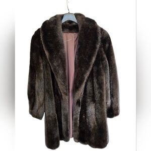 Small Vintage Dark Brown (Faux Fur) Teddy Jacket, Like New